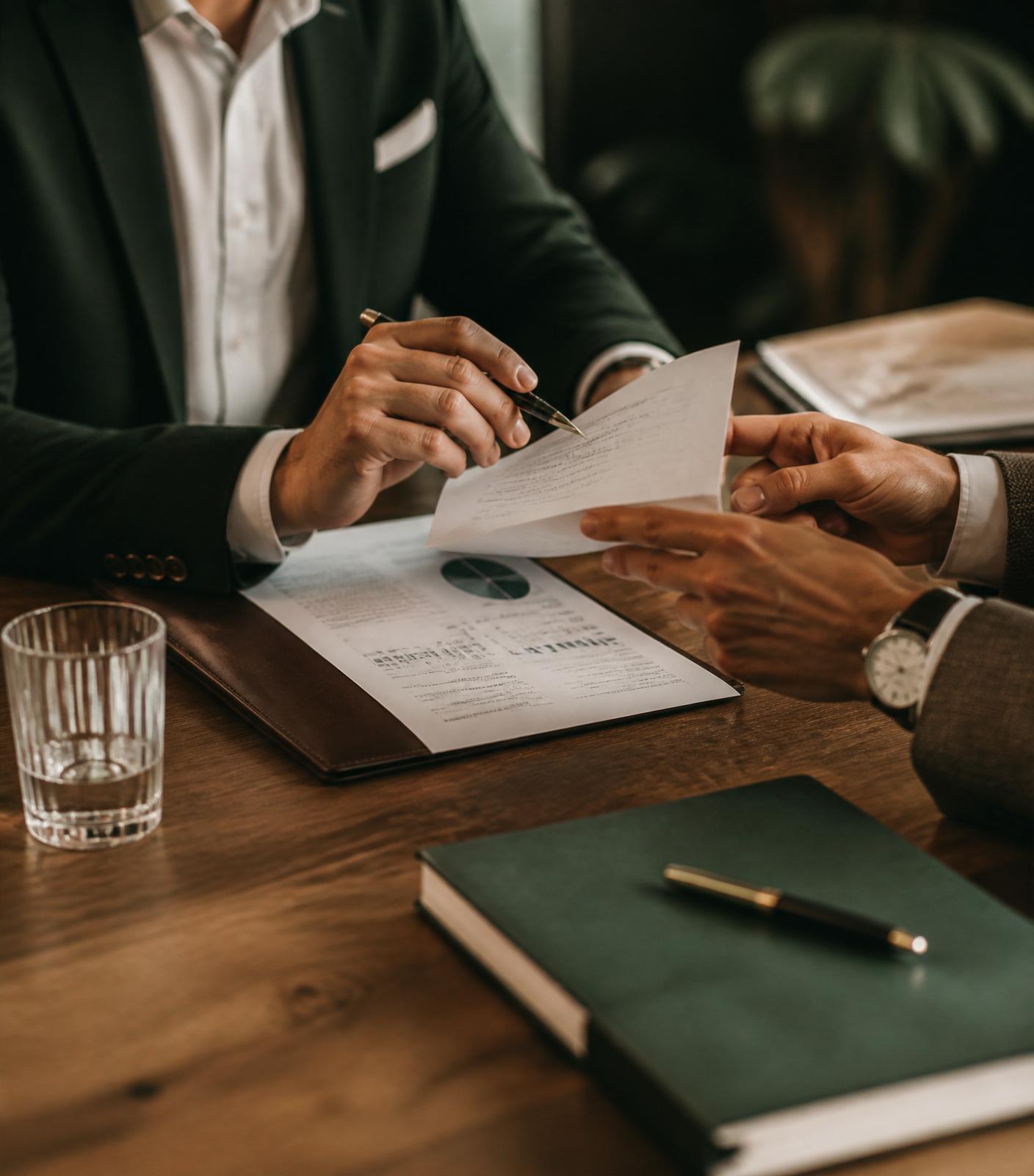 Advisors reviewing a business plan with a client